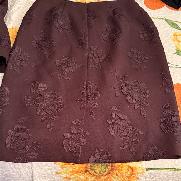 Spenser Jeremy Embossed Floral Two-Piece Jacket & Skirt - Deep Wine - Picture 5 of 9
